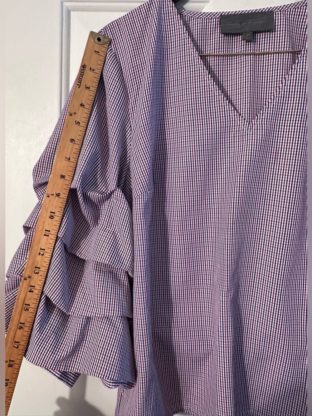 ANTHROPOLOGIE 🔥 Sunday Brooklyn M Boho Romantic Balloon Sleeve Sash Tie Blouse - Picture 13 of 14